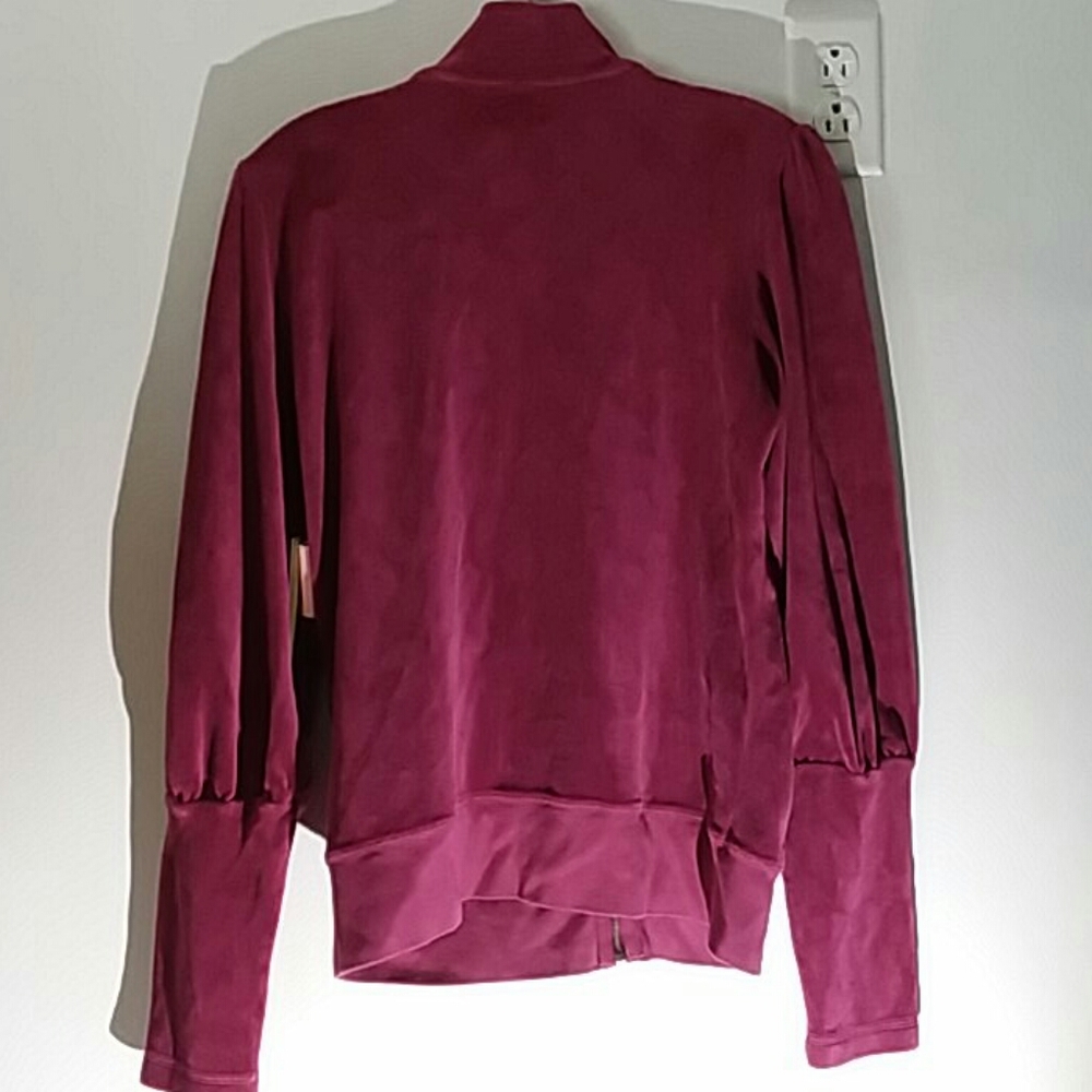 Vtg Juicy Couture USA Velour Jacket Zip L 2010 Burgundy NWT - Picture 3 of 12
